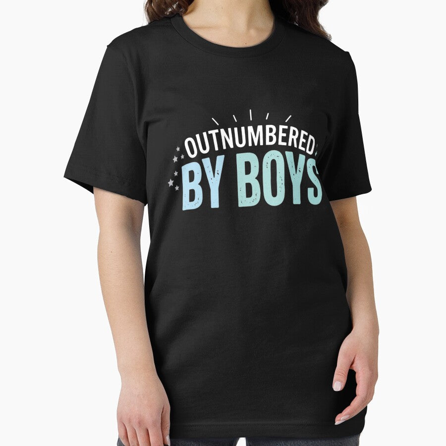 Outnumbered By Boys Mama Funny Boy Mom Chaos Life Mother’s Day Design by bilal sibgui Unisex , , , Long Sleeve Tee