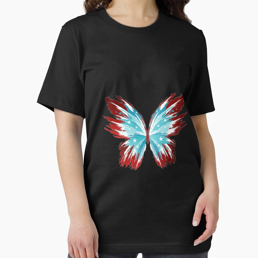 Butterfly USA Patriotic Cute 4th Of July Womens Premium by toricak06 Unisex , , , Long Sleeve Tee