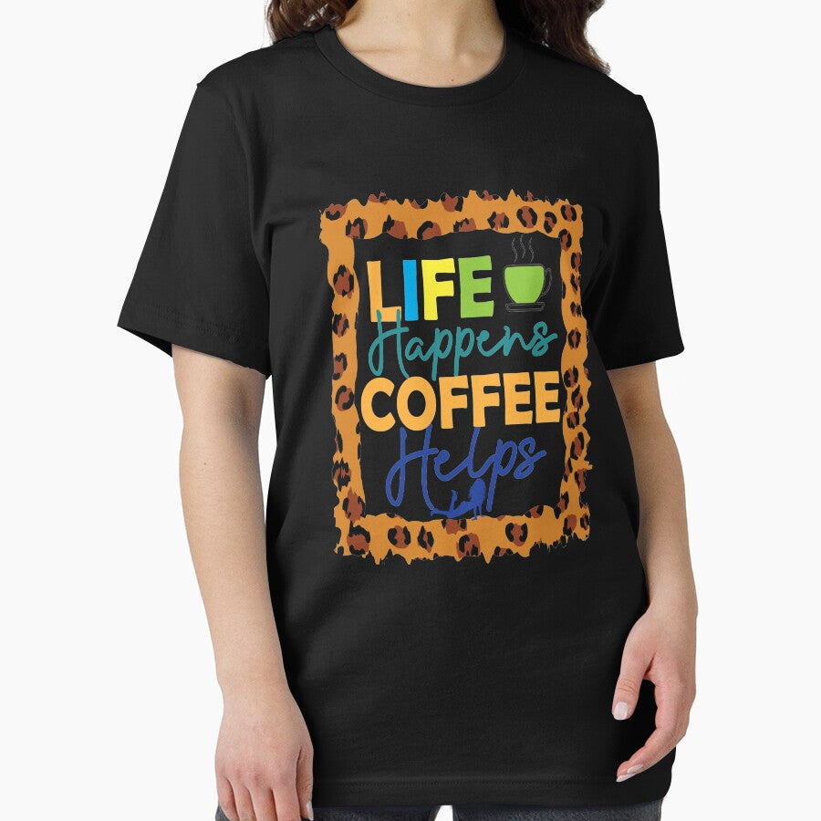 Life Happens Coffee Helps by OliDesigns Unisex , , , Long Sleeve Tee