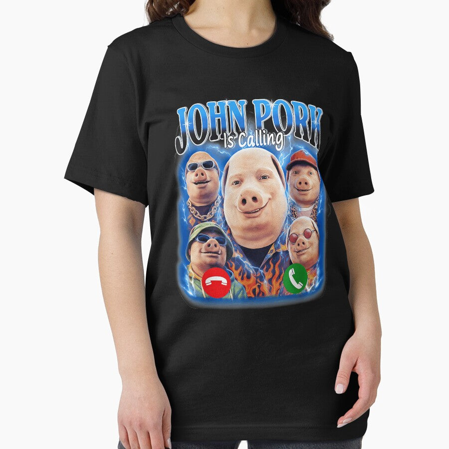 John Pork Is Calling Meme Viral Prank Call Internet Humor by AmaXONIC Unisex , , , Long Sleeve Tee