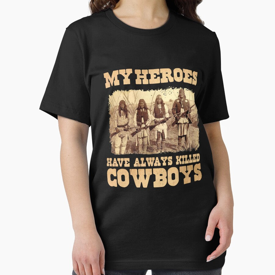My Heroes Have Always Killed Cowboys Retro Style Graphic Novelty Simple Short Sleeve Gift for Men Women Top Men's Cotton Unisex by CharlesFurlow