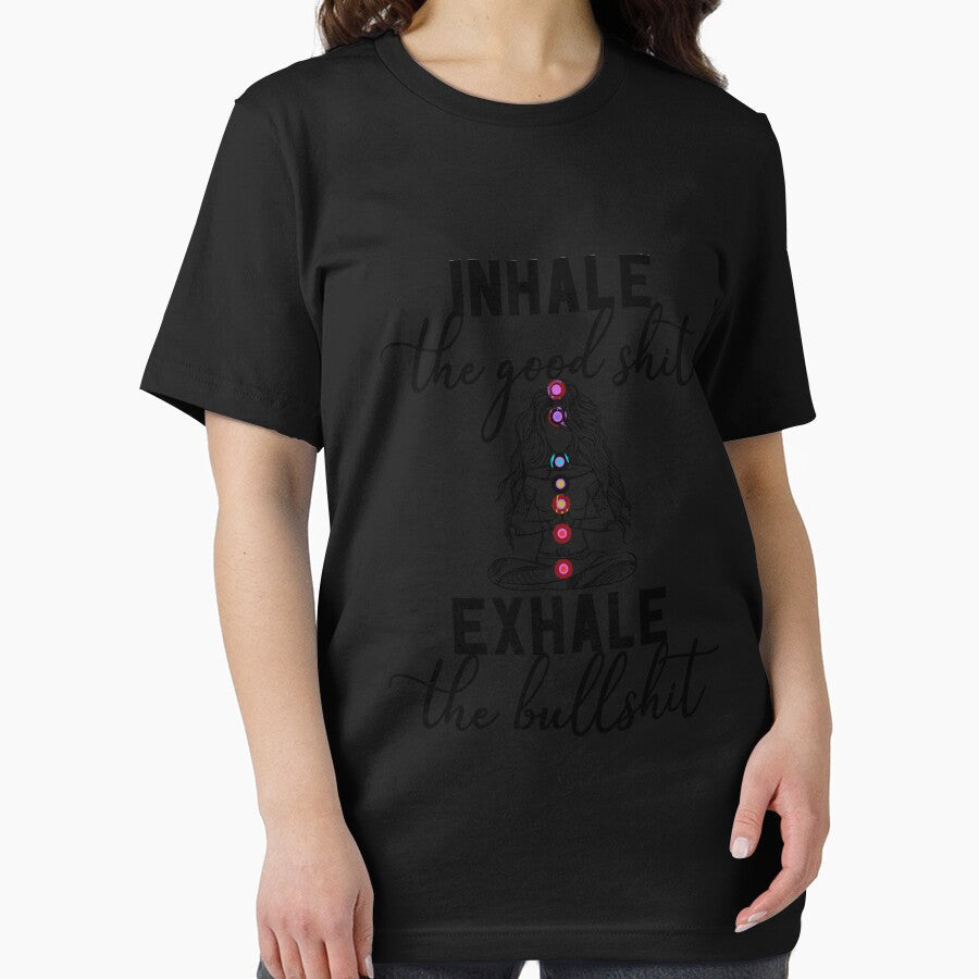 Inhale the Good Exhale The Bullshit Chakra Meditation Yoga Long Sleeve by ccombercor