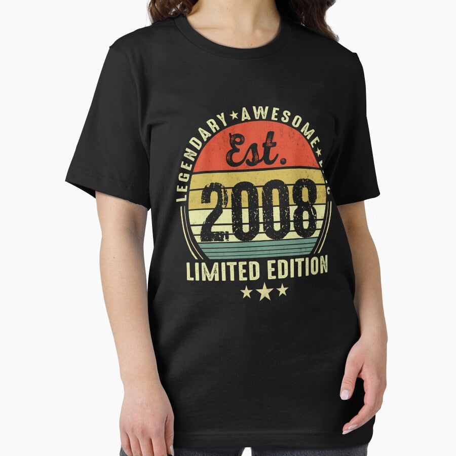 Est 2008 Vintage 18th Birthday Retro Gift by FernaRoje Unisex , , , Long Sleeve Tee