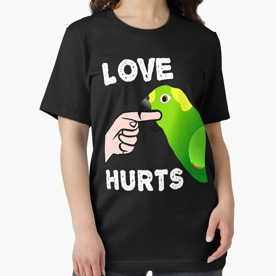 Love Hurts Naped Amazon Parrot Premium by fugoctcoe Unisex , , , Long Sleeve Tee