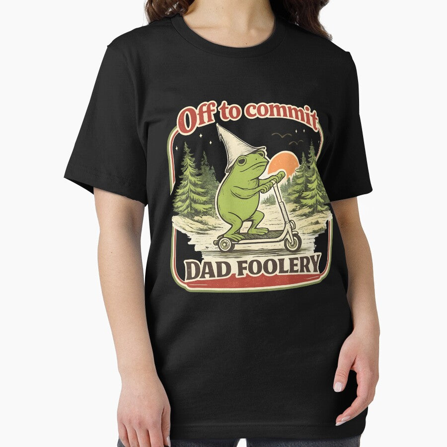Off To Commit Dad Foolery Funny Frog Father Day Dad Gift by b3ida-zl Unisex , , , Long Sleeve Tee