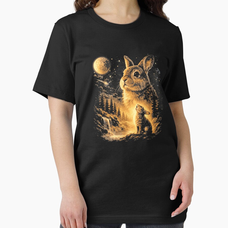 Vintage Howling Bunny to The Moon Retro 90s Funny Rabbit by SpectrumShades Unisex , , , Long Sleeve Tee