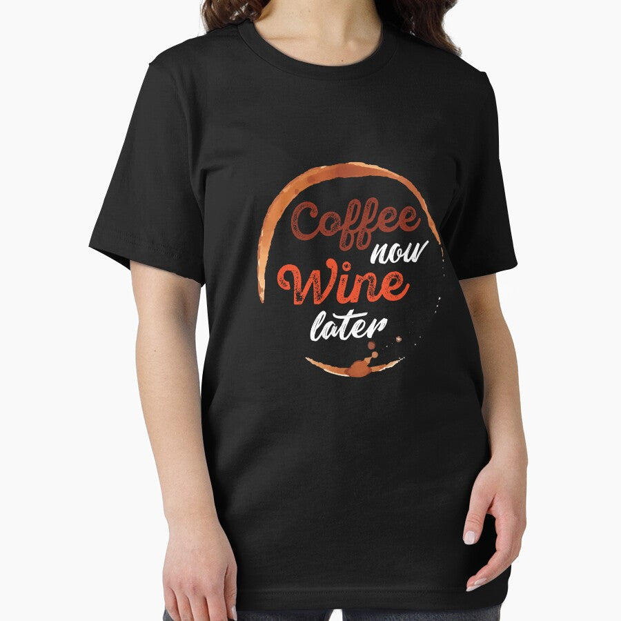Coffee Now Wine Later by Tajinz Unisex , , , Long Sleeve Tee