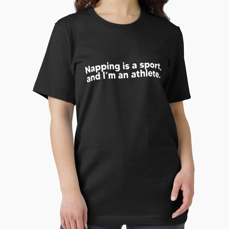 Napping is a sport... - white by Lateef Prints Unisex , , , Long Sleeve Tee