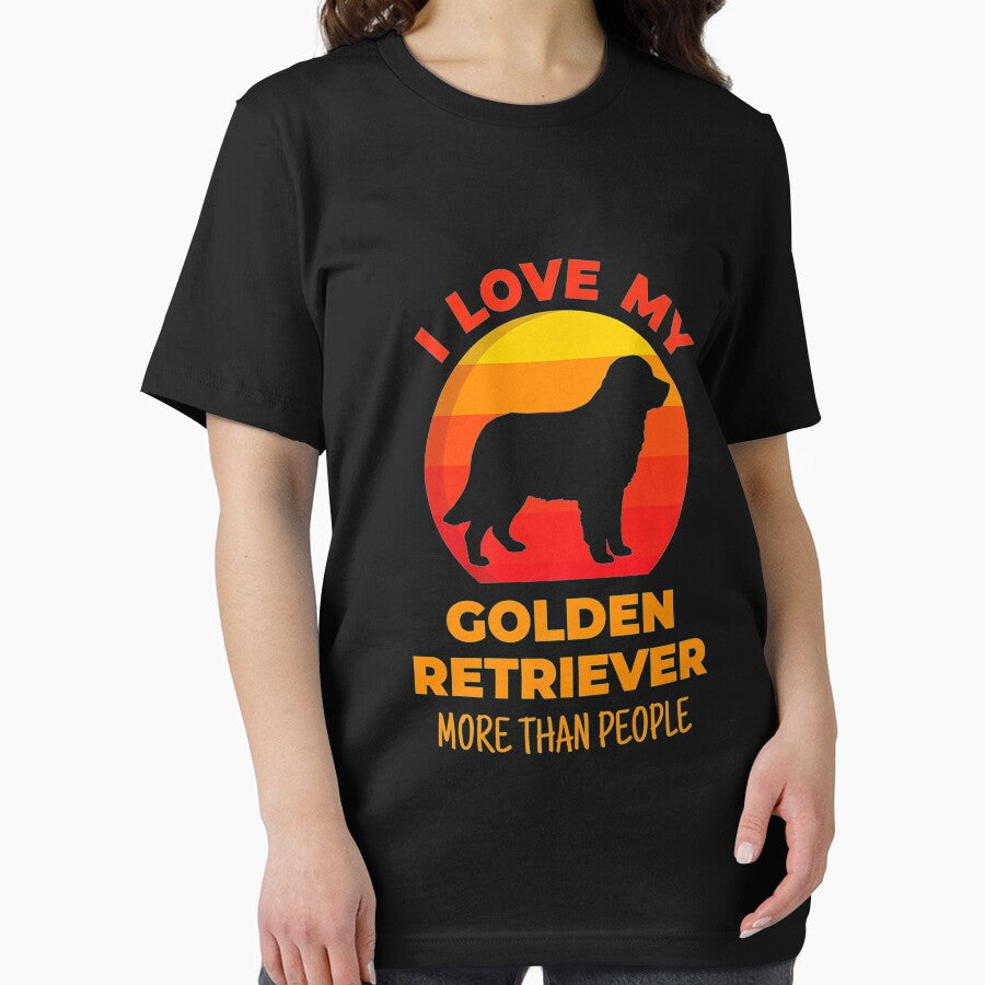 I Love My Golden Retriever More Than People Dogs Introvert Premium by jamielottie Unisex , , , Long Sleeve Tee