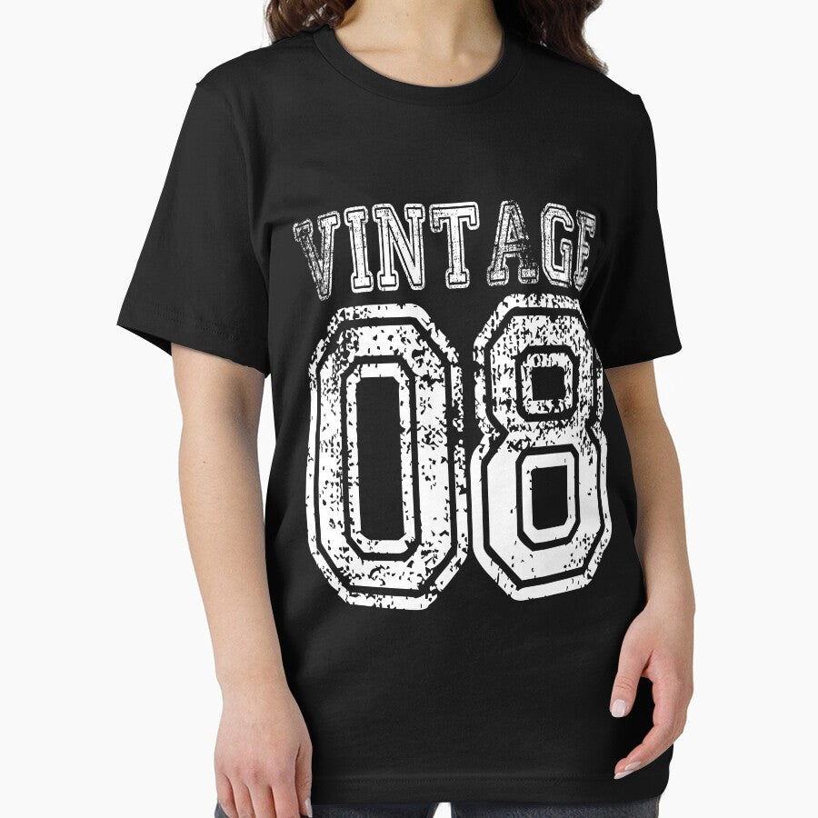 Vintage 08 2008 Birthday Gift Age Year Old Boy Girl Cute Funny Man Woman Jersey Style by arcadetoystore