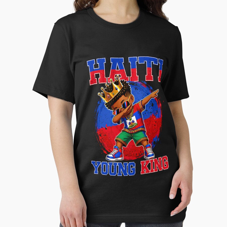 Haiti Young King Haiti Flag Melanin for Black Boys Kids Long Sleeve by KathieFaugh Unisex , , , Long Sleeve Tee
