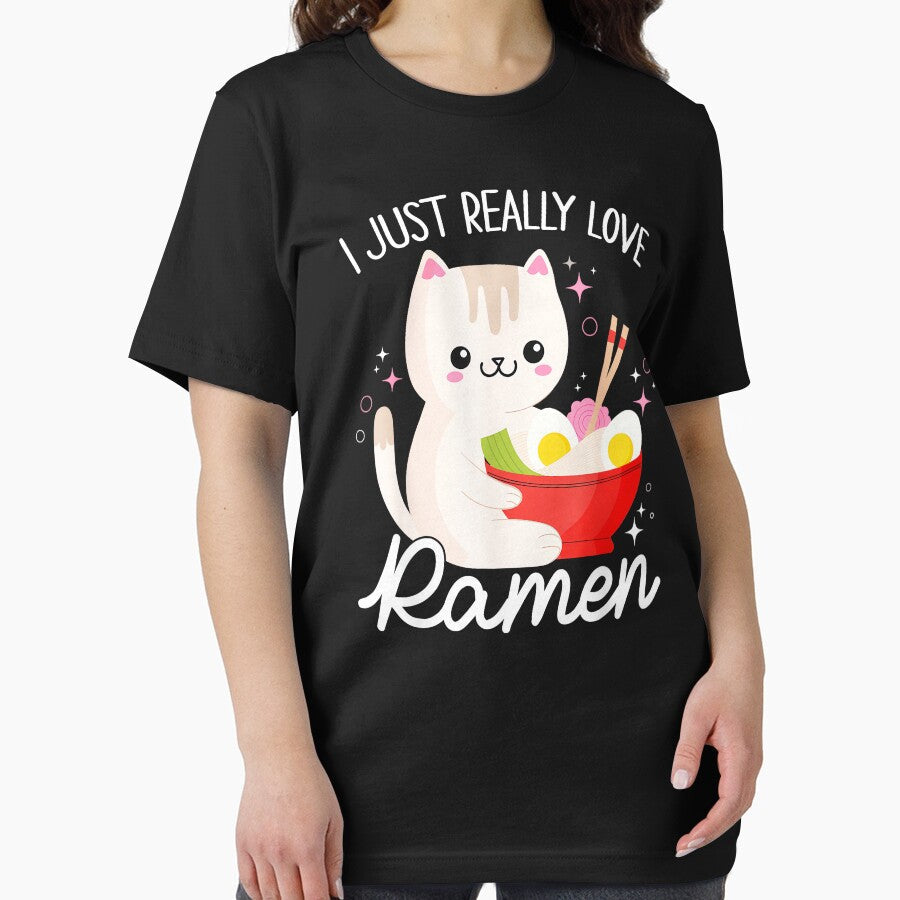 I Just Really Love Ramen Cat Lover Japanese Foodie by AmaXONIC Unisex , , , Long Sleeve Tee