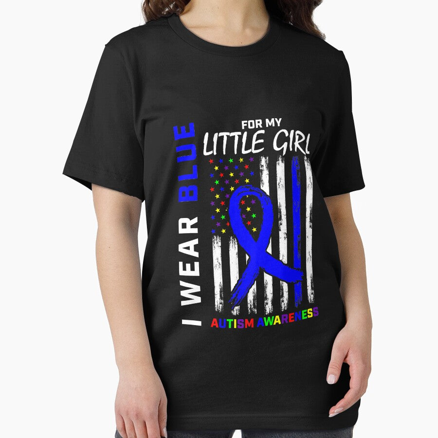 Blue Autism Awareness For Daughter Little Girl Mom Dad Flag Premium by DahlilaJo Unisex , , , Long Sleeve Tee
