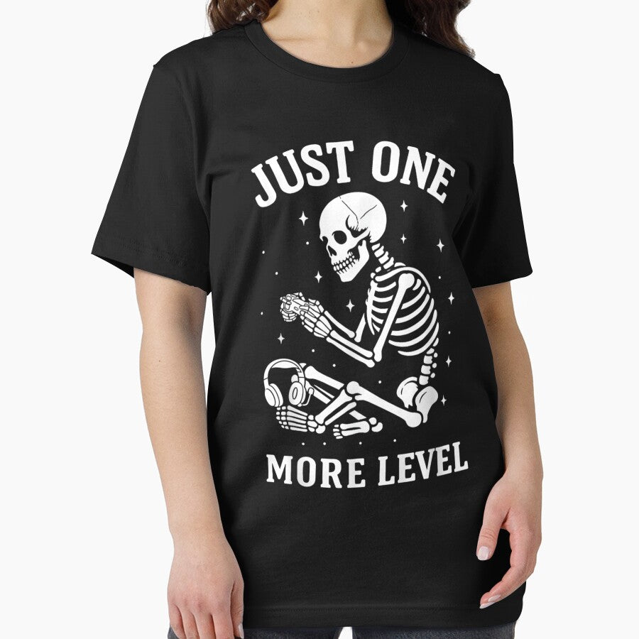 Just One More Level Gamer Skeleton Funny by StickChic Unisex , , , Long Sleeve Tee