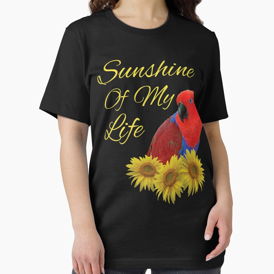 Eclectus Parrot, Female, Sunshine Sunflower Premium by stirkzdhohne Unisex , , , Long Sleeve Tee