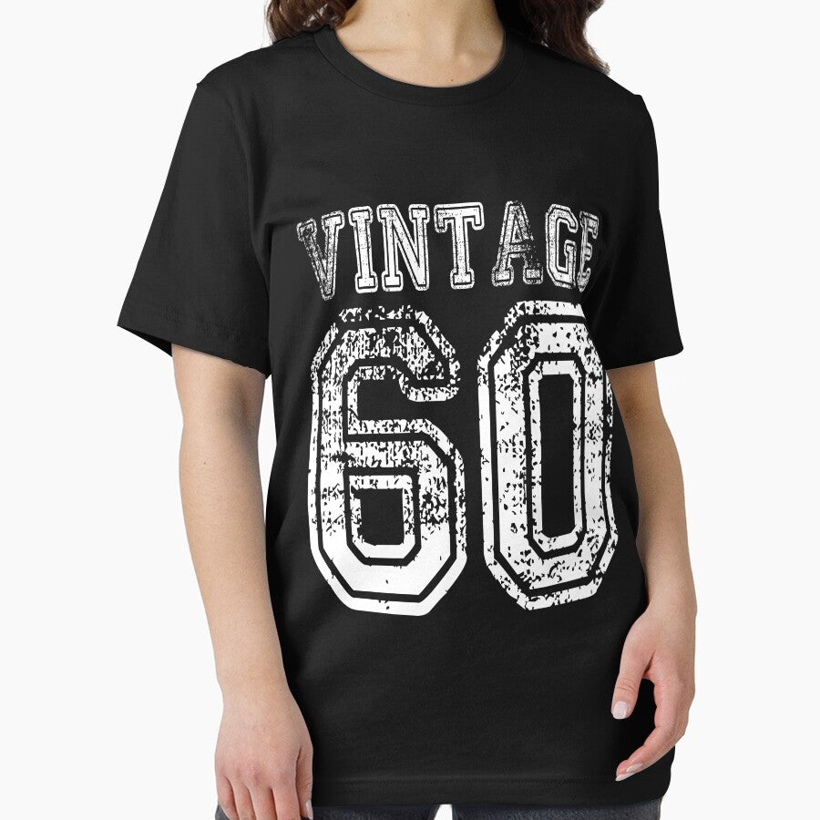 Vintage 60 2060 1960 Birthday Gift Age Year Old Boy Girl Cute Funny Man Woman Jersey Style by arcadetoystore
