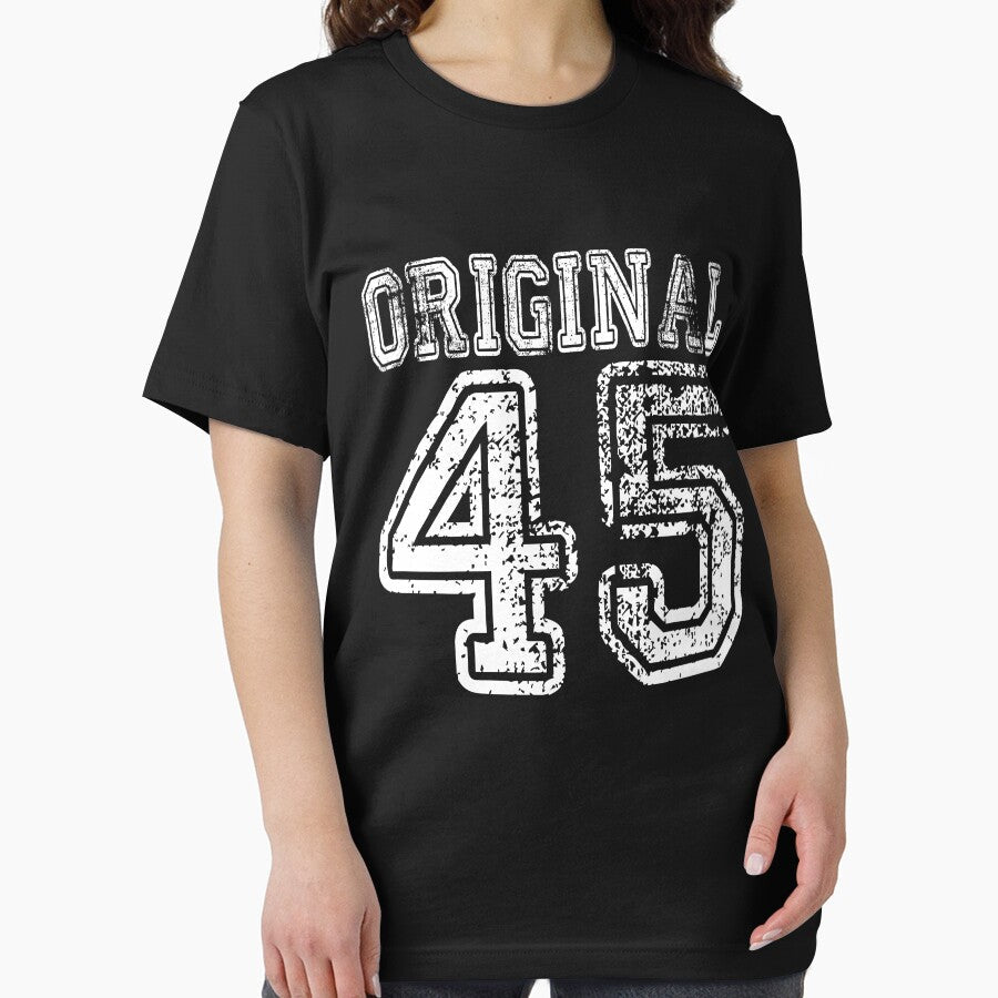 Original 45 1945 2045 Birthday Gift Age Year Old Boy Girl Cute Funny Man Woman Jersey Style by arcadetoystore