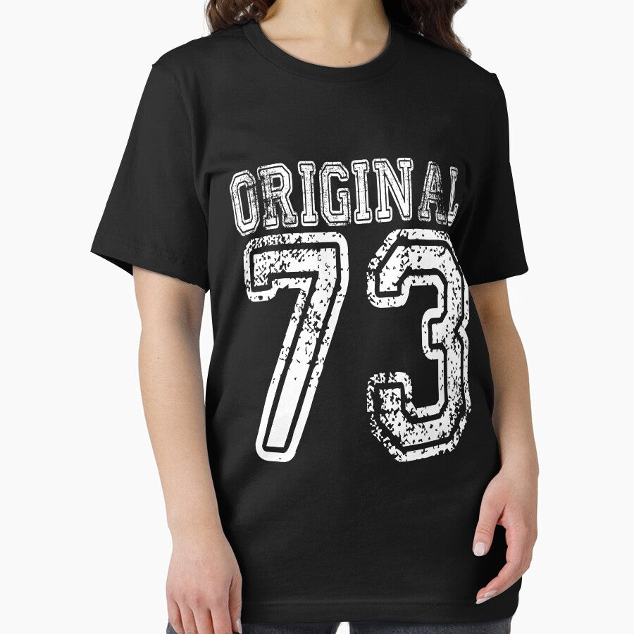Original 73 2073 1973 Birthday Gift Age Year Old Boy Girl Cute Funny Man Woman Jersey Style by arcadetoystore