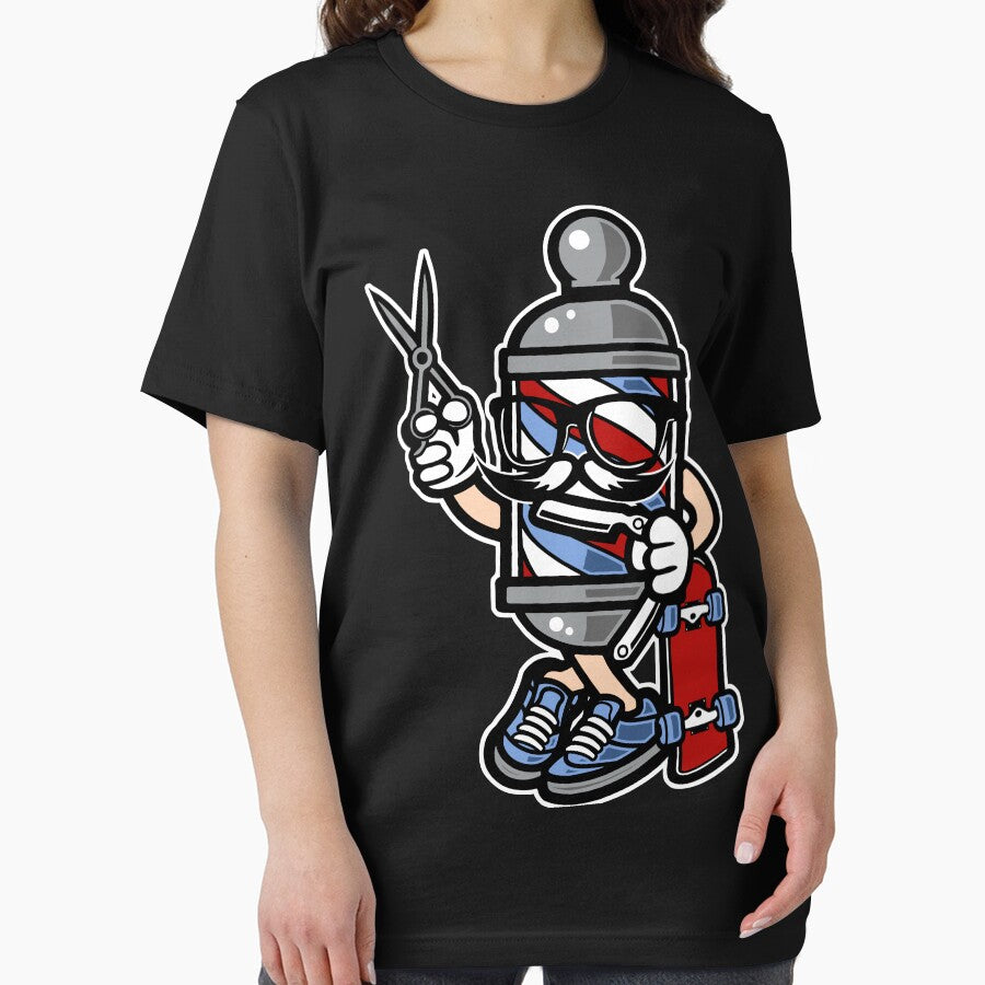 Barber Skating Cartoon by Cheap Women's Shirts Unisex , , , Long Sleeve Tee