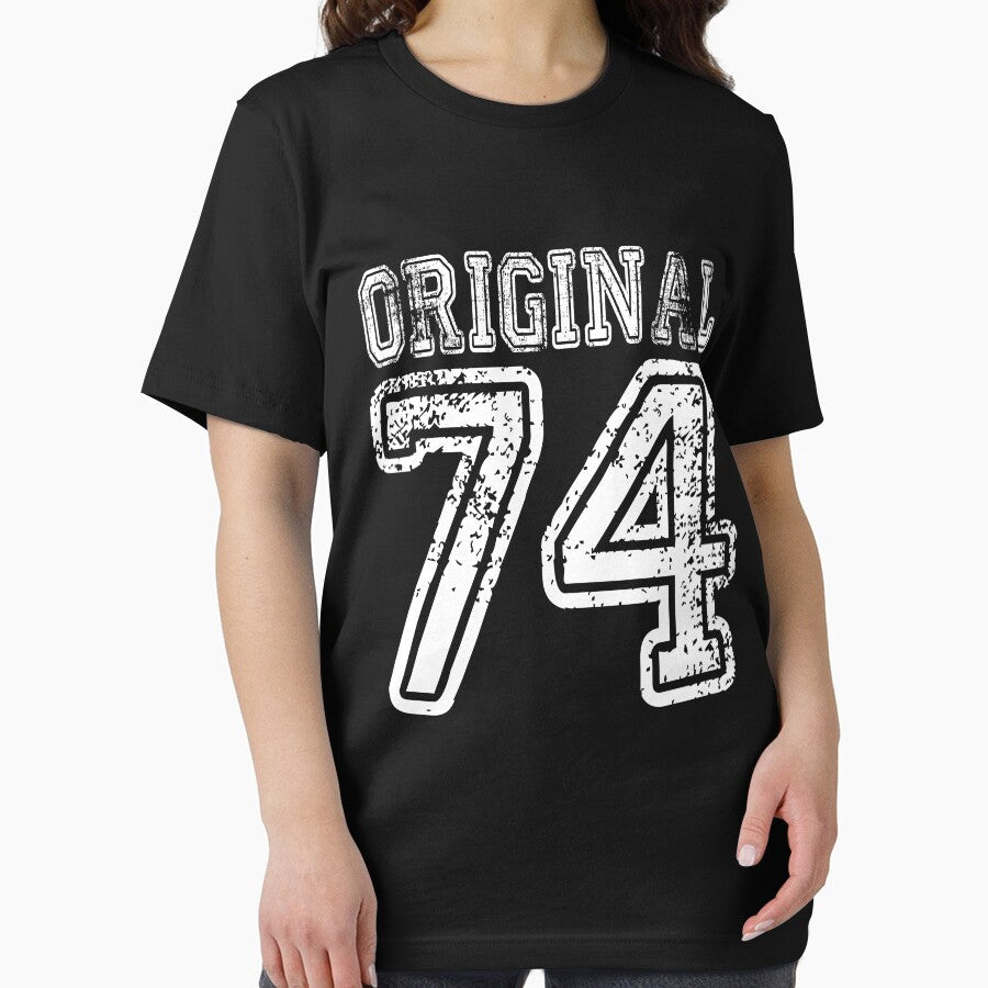 Original 74 2074 1974 Birthday Gift Age Year Old Boy Girl Cute Funny Man Woman Jersey Style by arcadetoystore
