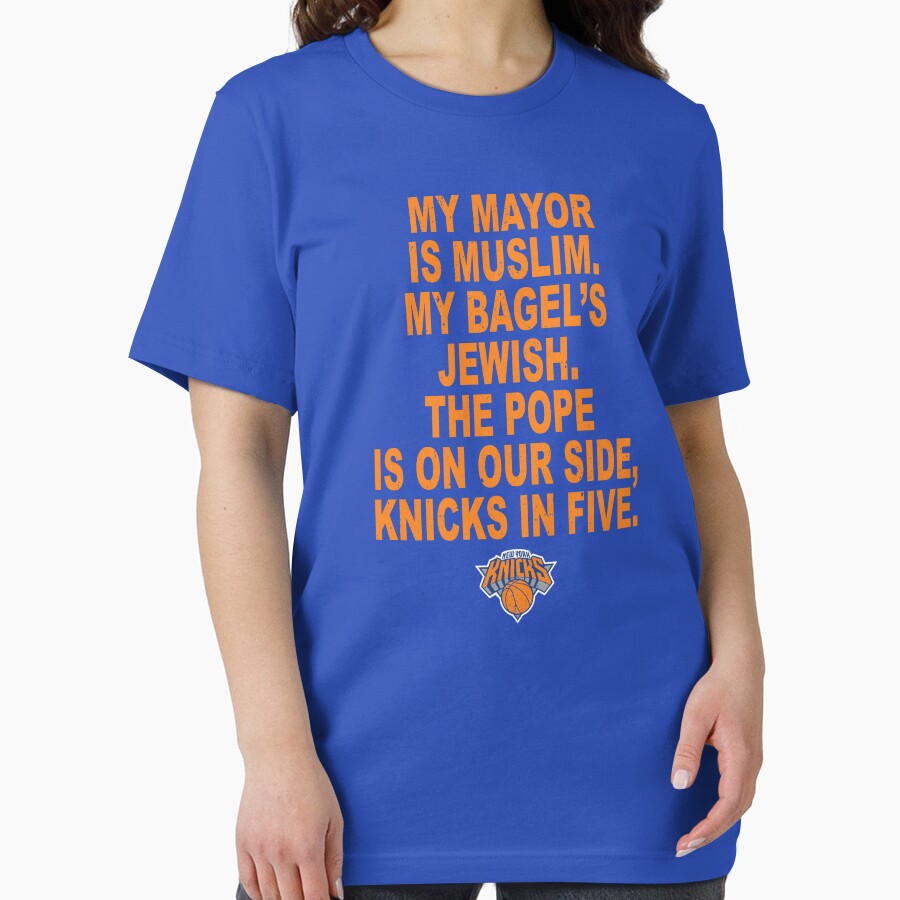 My Mayor Is Muslim My Bagels Jewish The Pope Is On Our Side Knicks In Five Shirt, Knicks NBA Champions 2026 New York City Parade by JDVNart