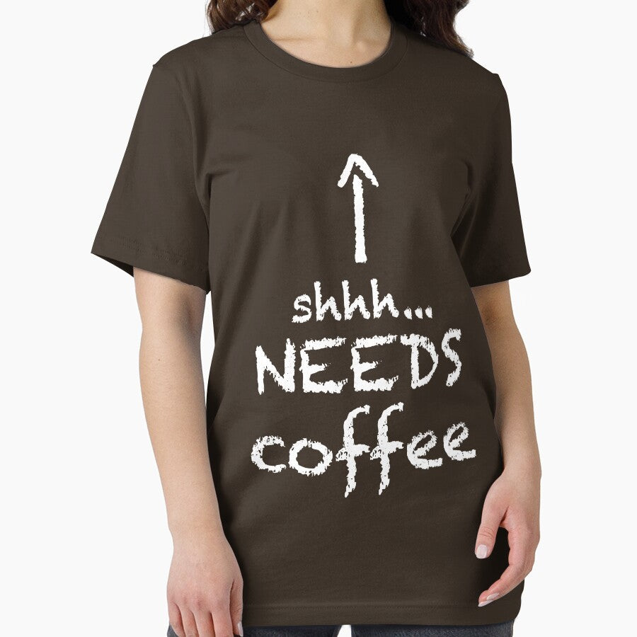 shhh.... needs coffee by DesignVal Unisex , , , Long Sleeve Tee
