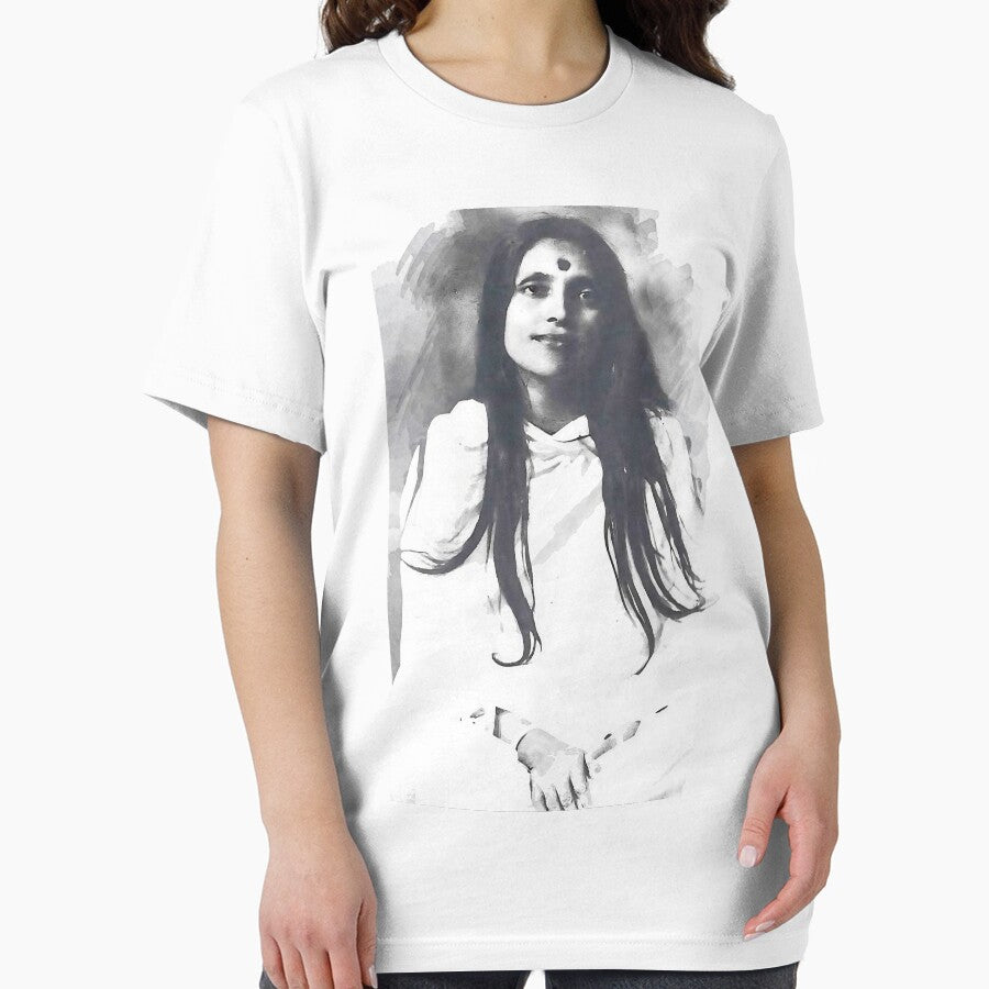 sri anandamayi ma - Water color - black and white by Mahmoud Salah