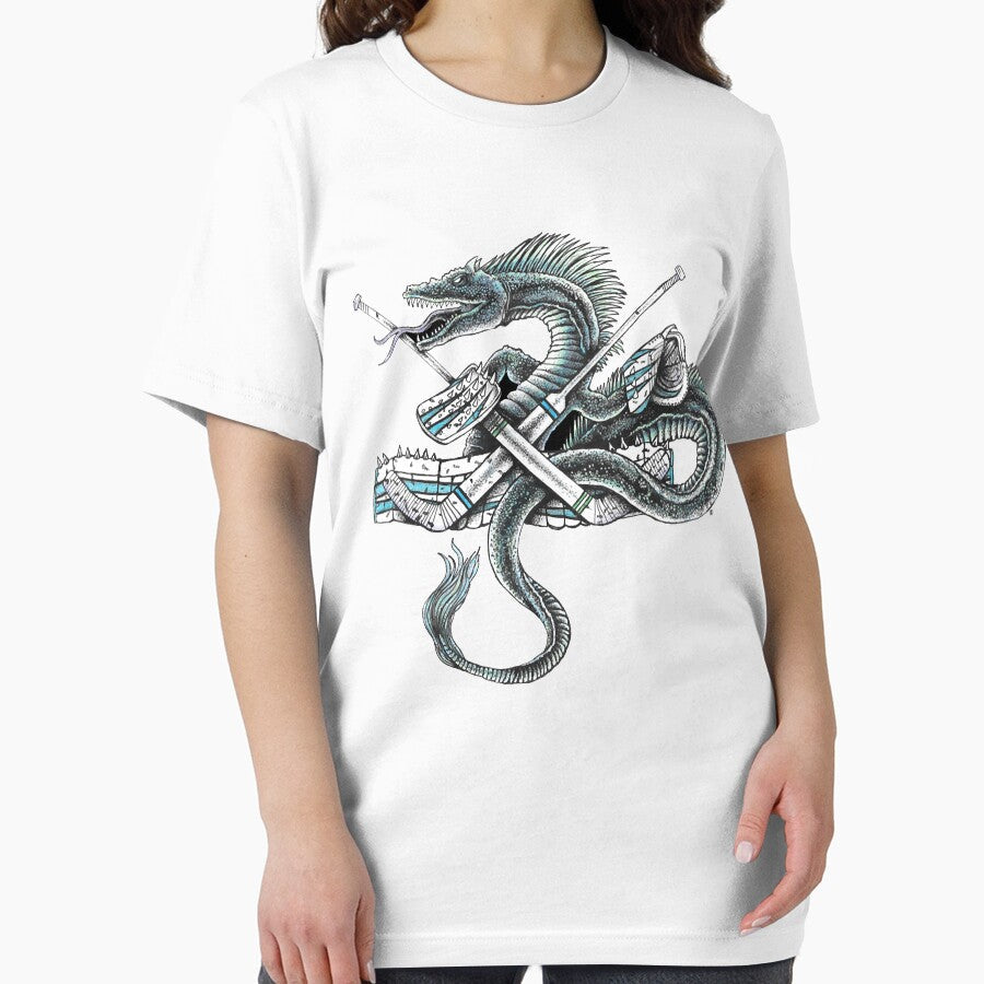 Blue Dragon Goaltender Hockey Goalie Premium by goldielopez Unisex , , , Long Sleeve Tee