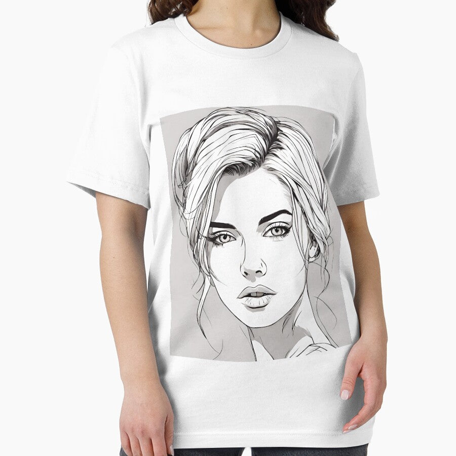 Monochrome Mastery: Abstract Portrait Line Art in Black & White - Taiga by BPMagic