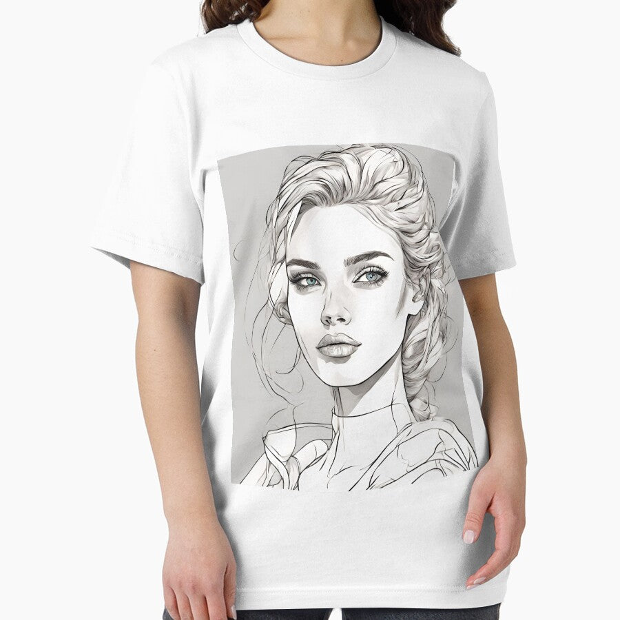 Monochrome Mastery: Abstract Portrait Line Art in Black & White - Tessa by BPMagic