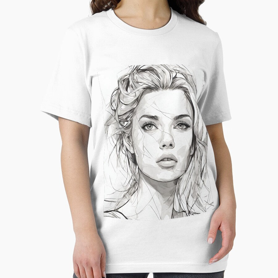 Monochrome Mastery: Abstract Portrait Line Art in Black & White - Thekla by BPMagic