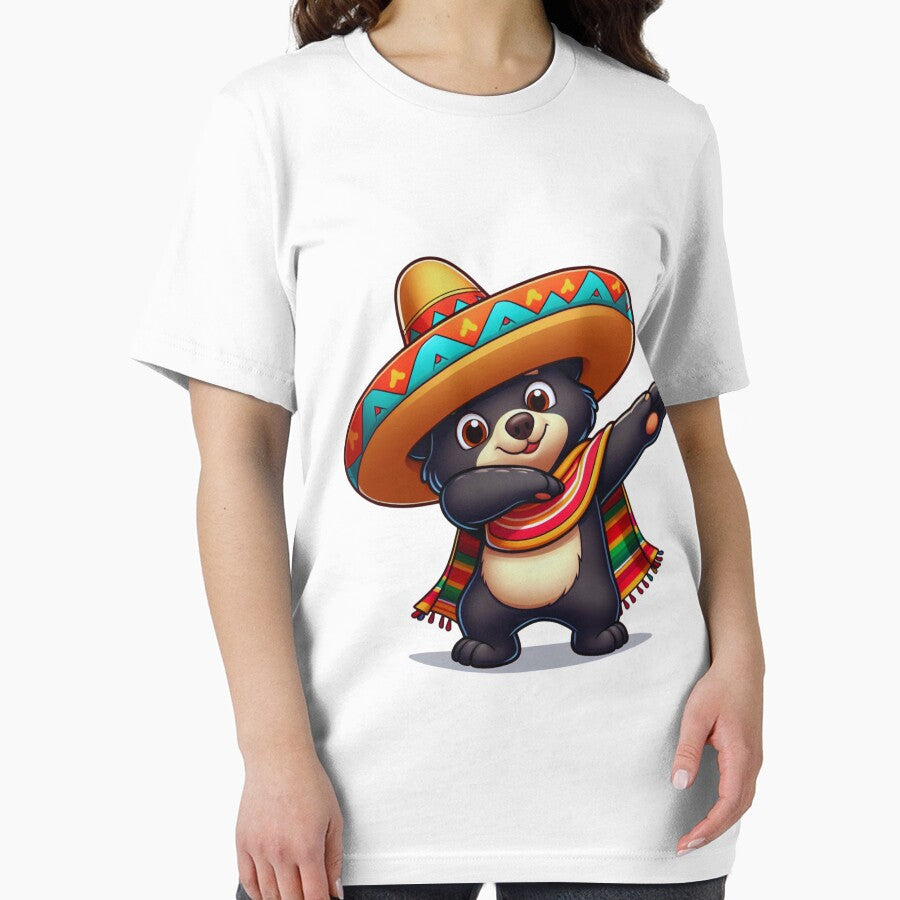 Mexican Black Bear Dabbing Mexican Poncho Cinco de Mayo Boys Men Dab by KAYDEE01212 ✨ Unisex , , , Long Sleeve Tee