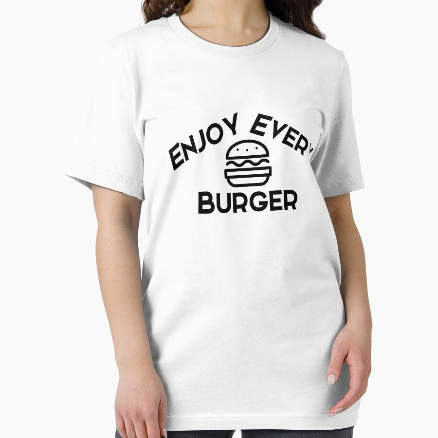 Enjoy every burger black text by wiggy38 Unisex , , , Long Sleeve Tee
