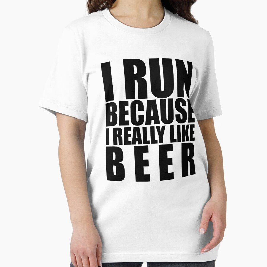 I RUN BECAUSE I REALLY LIKE BEER FUNNY by Cooltees4u1 Unisex , , , Long Sleeve Tee