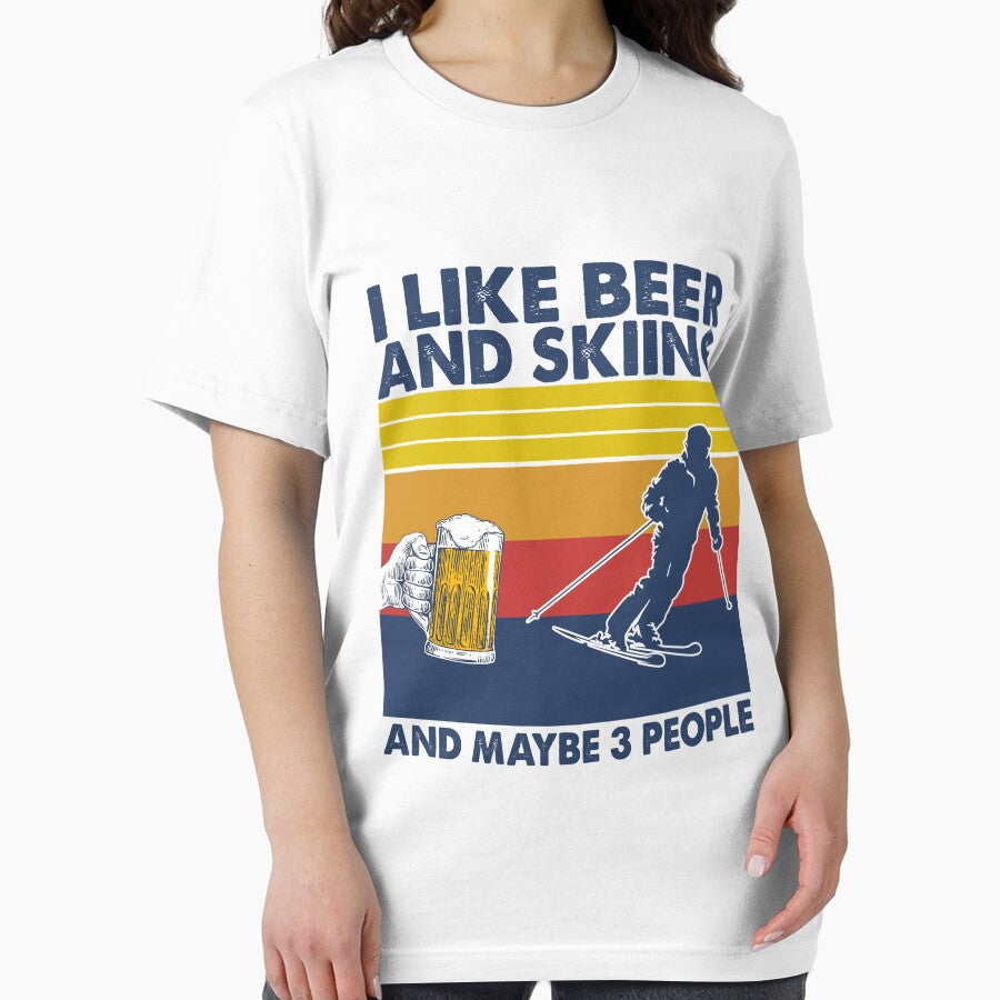 i like beer and skiing and maybe 3 people by Adolfo114 Unisex , , , Long Sleeve Tee