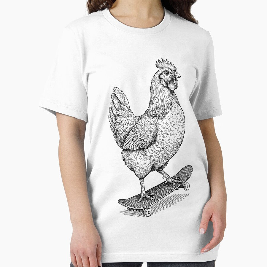 Skater Skateboarder Chicken Funny Animal Skateboarding by GrandeDuc Unisex , , , Long Sleeve Tee