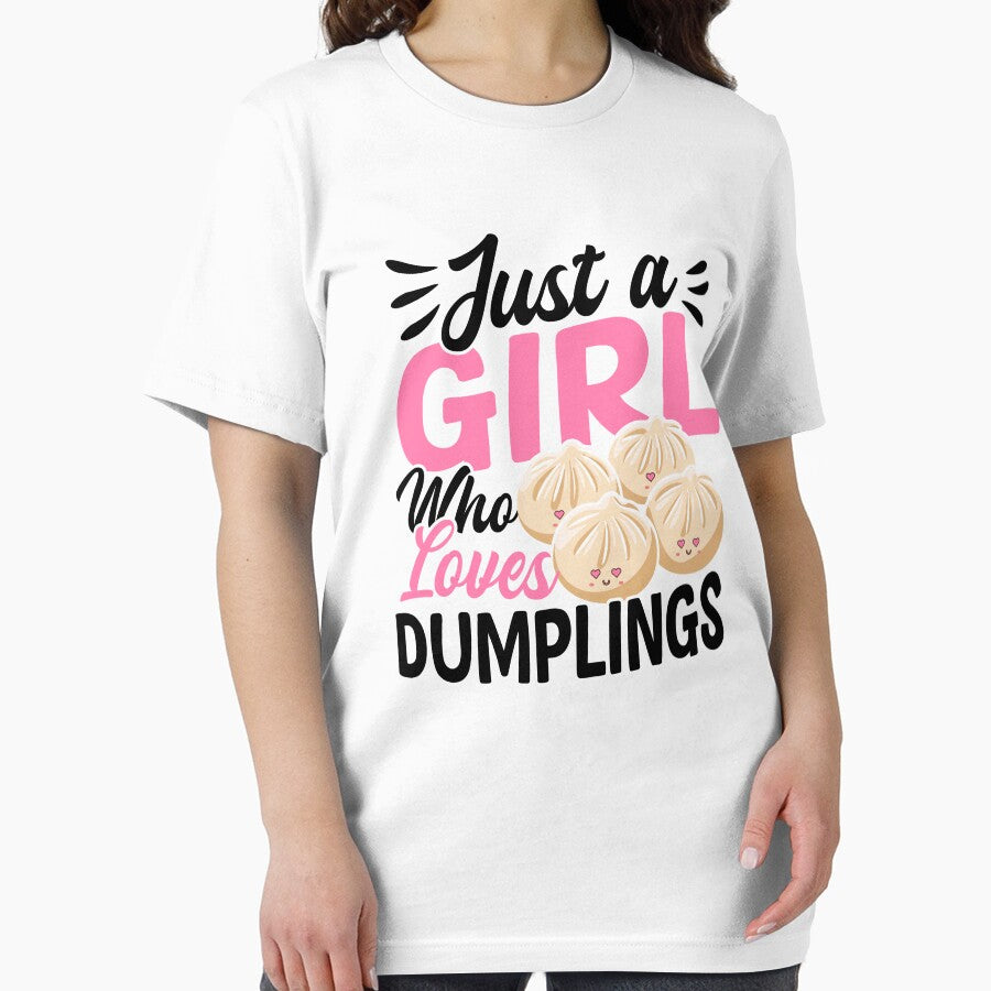Just a Girl Who Loves Dumplings Kawaii Dumpling Design by EmeraldeaArt Unisex , , , Long Sleeve Tee