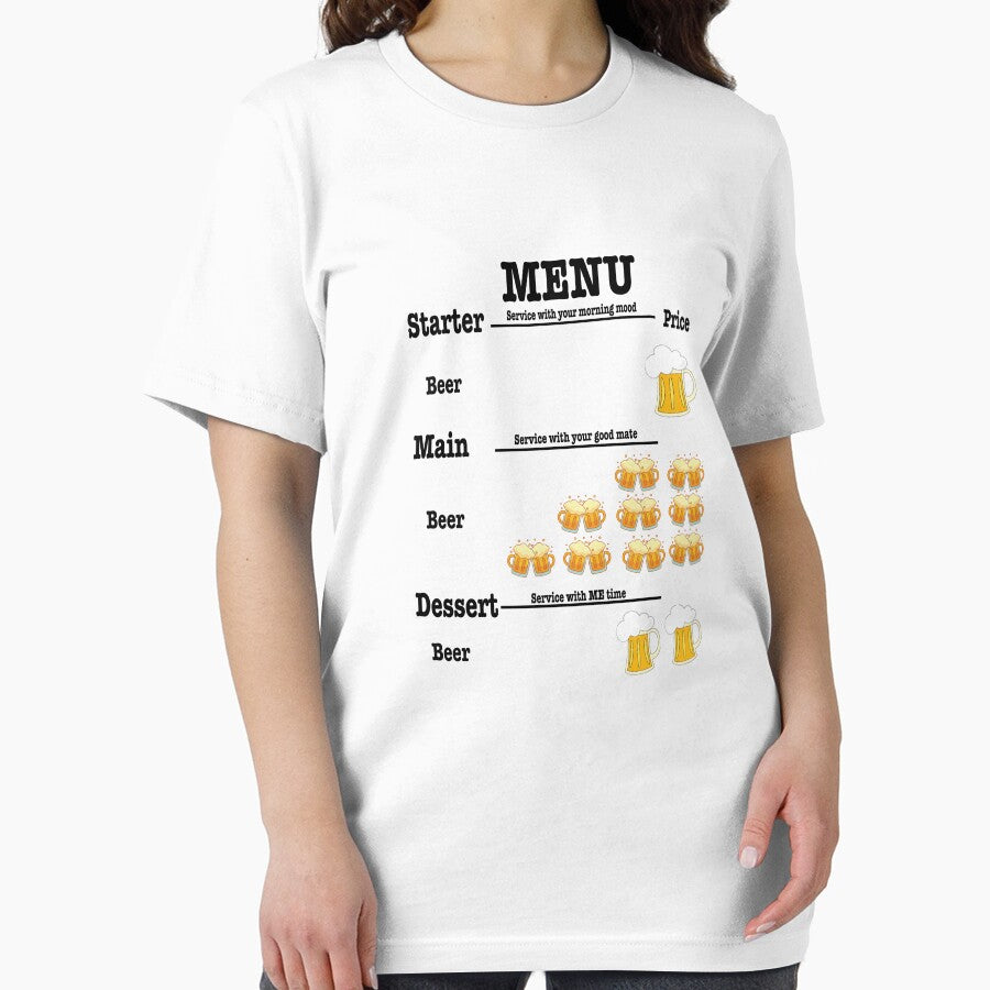 Beer Menu For Beer Lovers Beer Mug Beer Drinker by Dolalii Unisex , , , Long Sleeve Tee