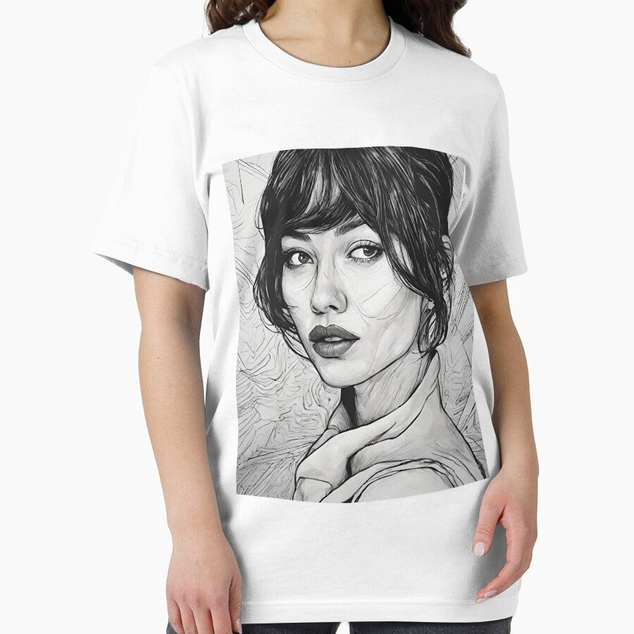 Elegant Lines: Monochrome Female Portrait - Modern - Digital Art by BPMagic