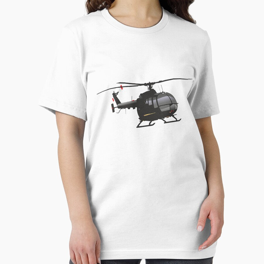 Black German Helicopter Bo105 by NorseTech Unisex , , , Long Sleeve Tee