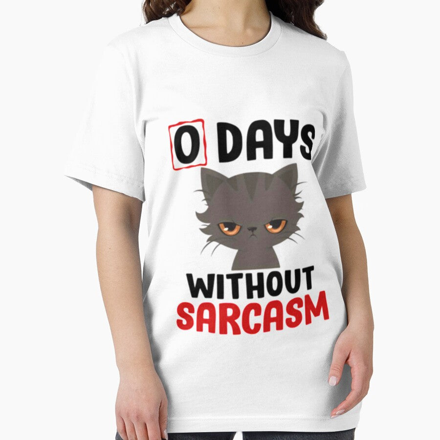 0 days without sarcasm funny shirt by Karim Hasraoui Unisex , , , Long Sleeve Tee