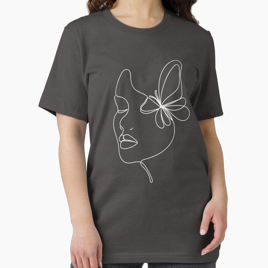 Minimalist Woman Line Art with Butterfly | Abstract Feminine Face | Modern One Line Drawing by Rush2Buy