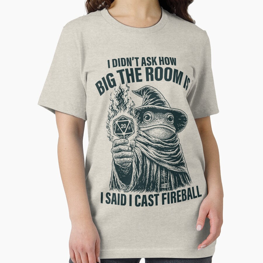 Vintage Dungeons and dragons Cast Fireball, Funny Wizard Frog Meme by RandyHaskins Unisex , , , Long Sleeve Tee