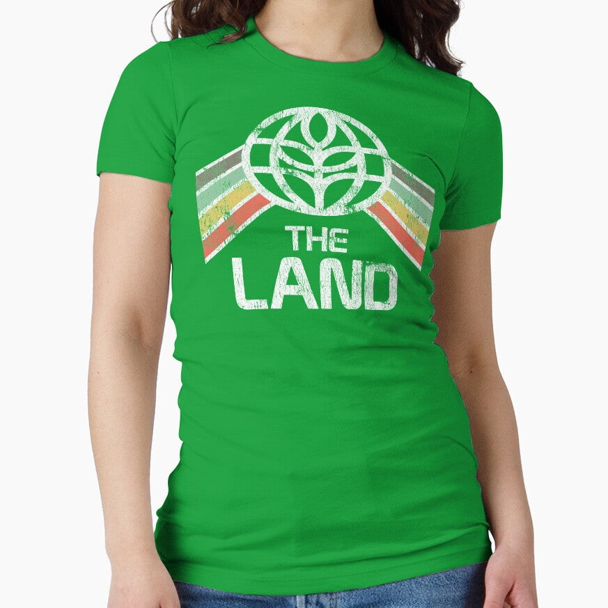 The Land Logo Distressed in Vintage Retro Style by retrocot Unisex , , , Long Sleeve Tee