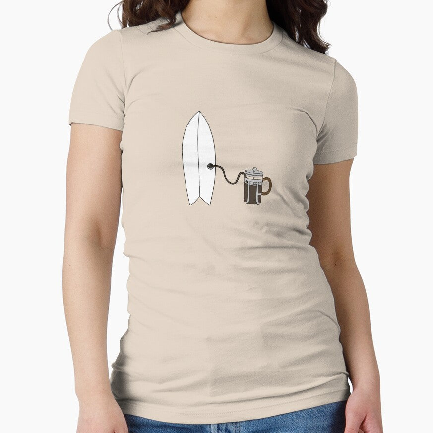 Surfboard coffee fuel by Chickitaz Unisex , , , Long Sleeve Tee
