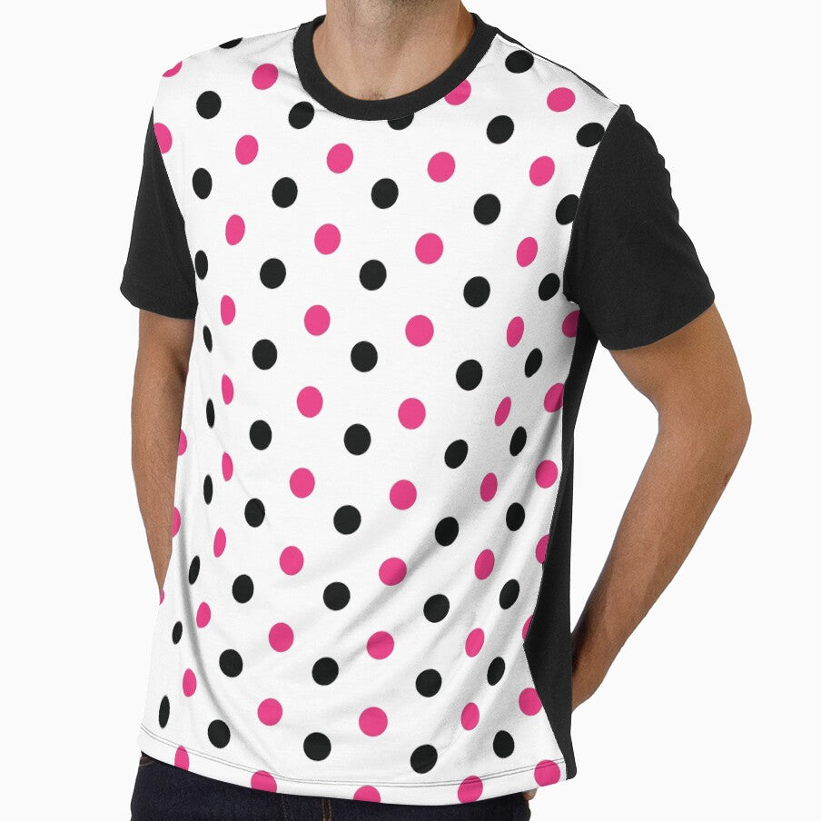 Pinky black polka dot Basic Print by Mobile Cases Store Unisex , , , Long Sleeve Tee
