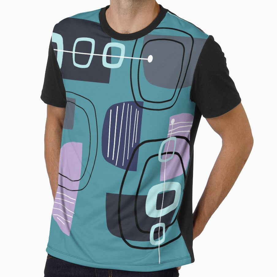 Teal Mid Century Modern Rocks by thepixelgarden