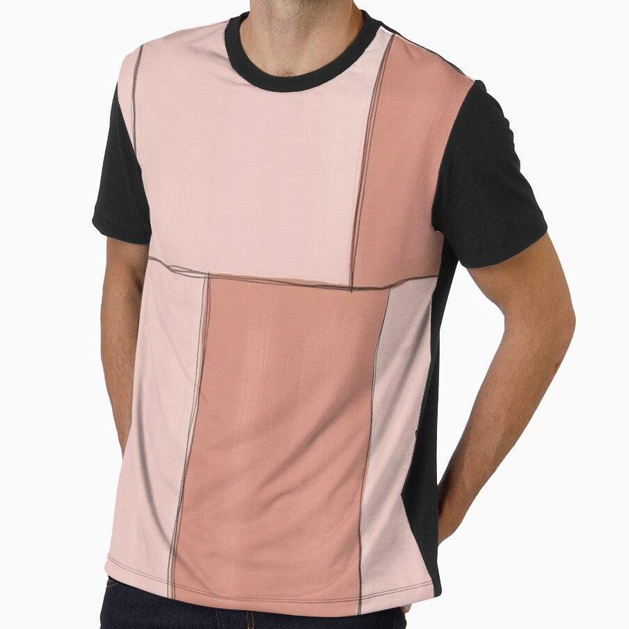 Geometric Minimalist Abstract in Pink and Brown – Modern Wall Art by Harmonic_Layers