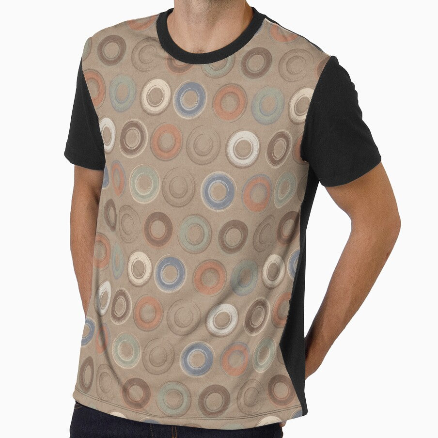 Earth Tone Circles on Clay Brown by TanglePatch