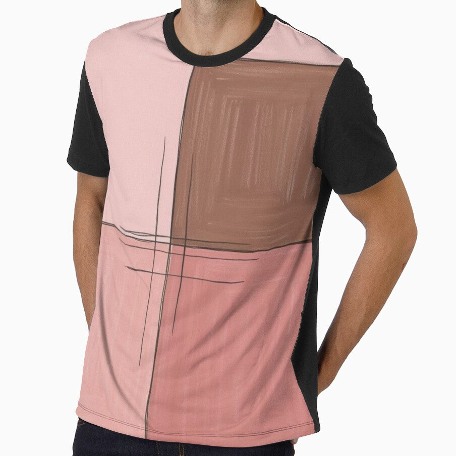 Minimalist Pink and Brown Abstract with Line Art – Modern Wall Decor by Harmonic_Layers
